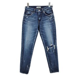 Moussy Vintage Jeans Womens Size 26 Distressed Mid Rise Cropped Skinny